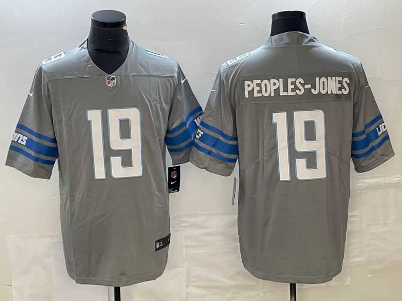 Mens Detroit Lions #19 Donovan Peoples Jones Grey 2023 FUSE Vapor Limited Jersey->->